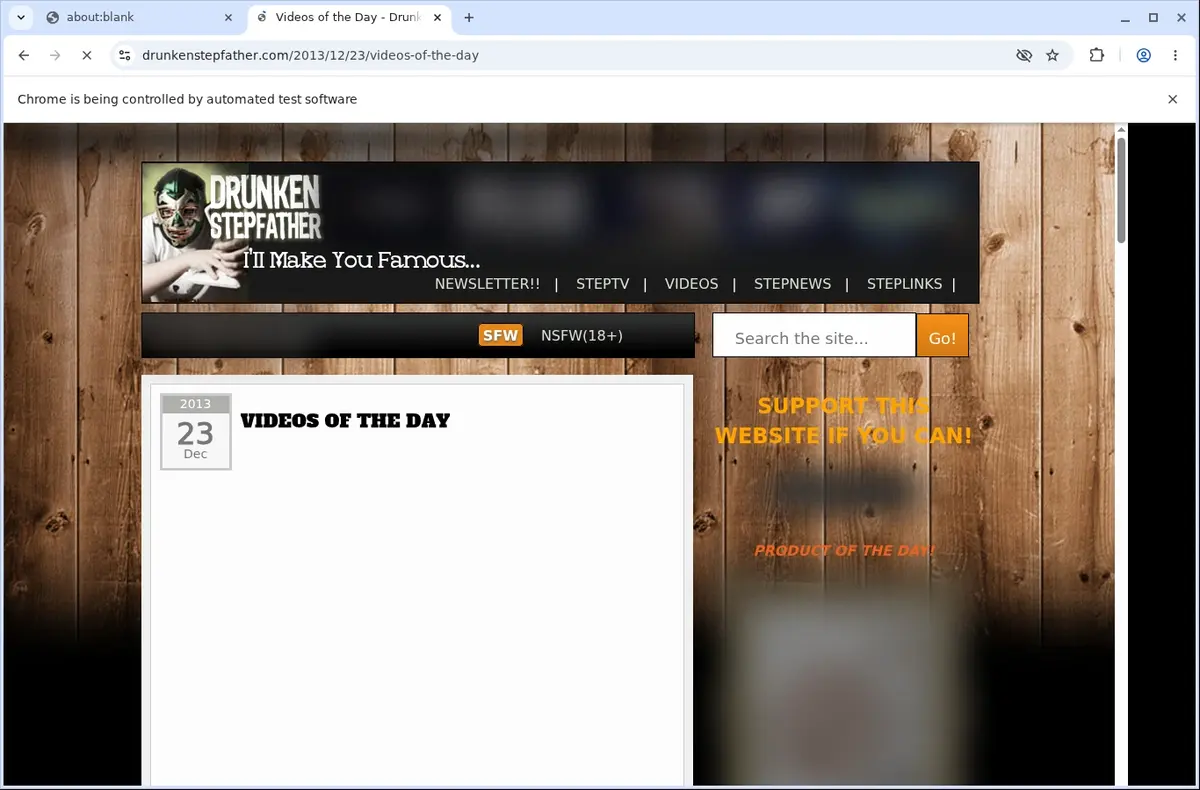 DrunkenStepfather Video Downloader page open in the browser