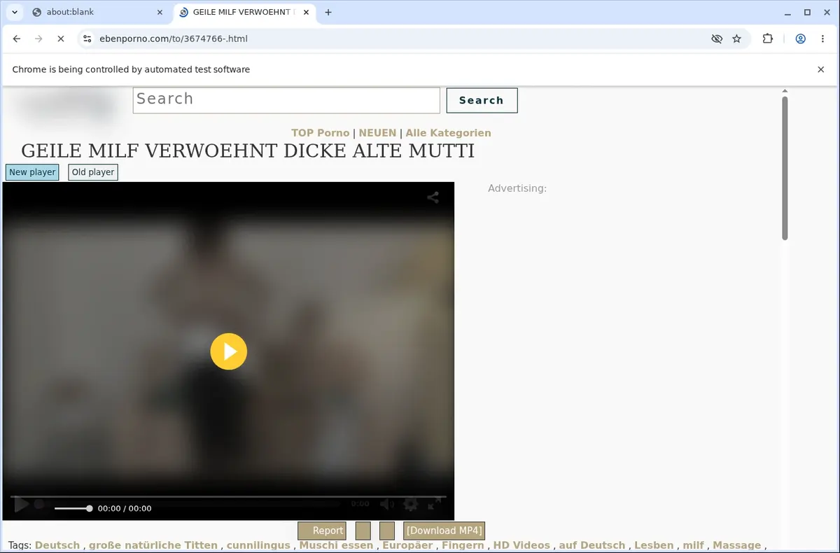 Ebenporno Video Downloader page open in the browser