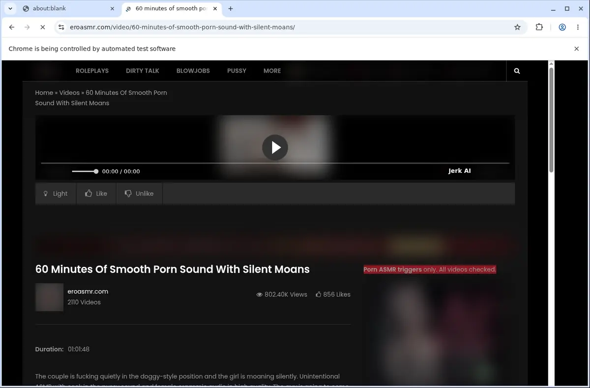 EroASMR Video Downloader page open in the browser