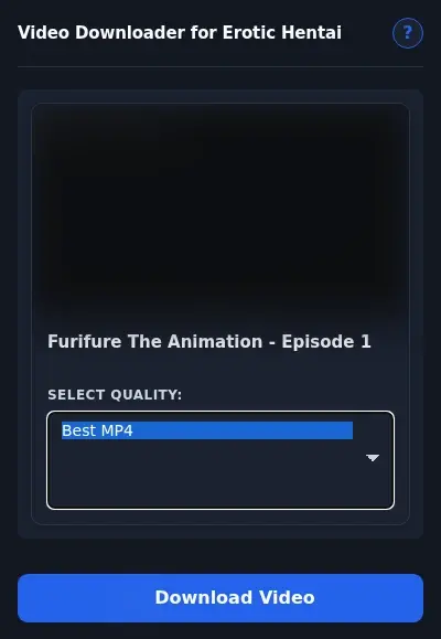 Erotic Hentai Video Downloader format dropdown options