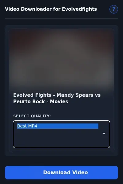 EvolvedFights Video Downloader format dropdown options