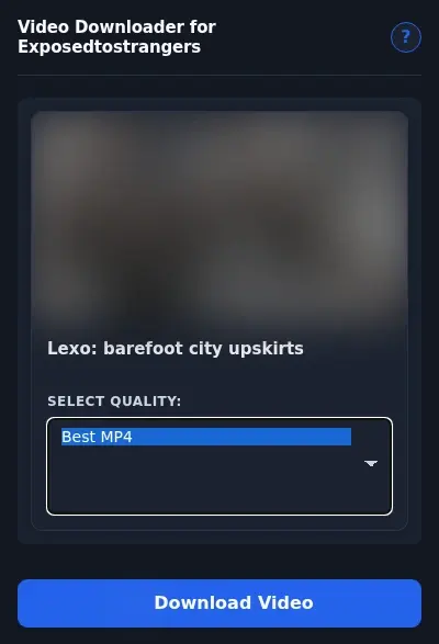 ExposedToStrangers Video Downloader format dropdown options
