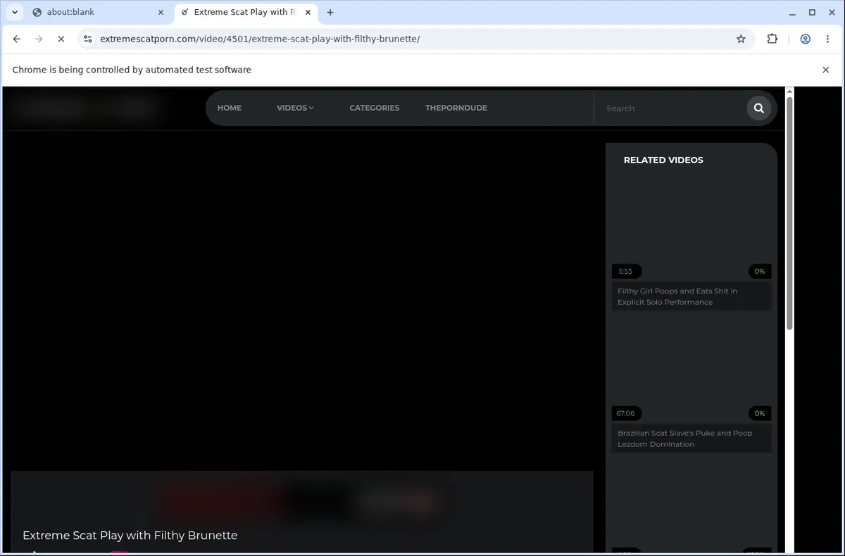 ExtremeScatPorn Video Downloader page open in the browser