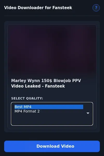 Fansteek Video Downloader format dropdown options