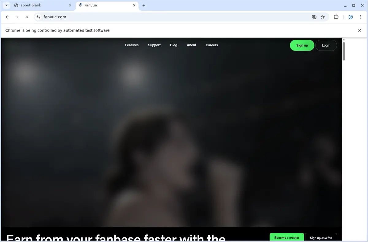 Fanvue Downloader page open in the browser