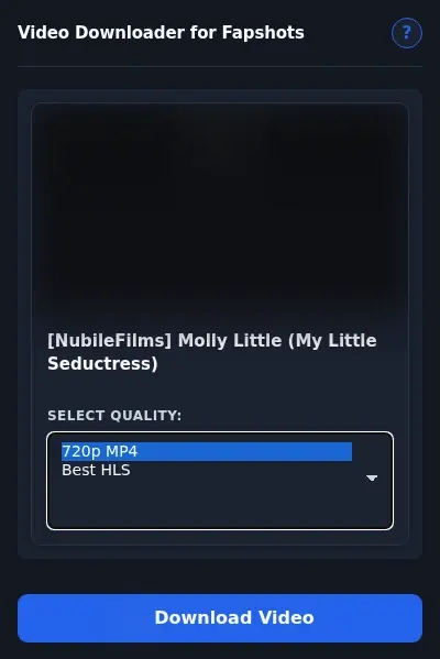 Fapshots Video Downloader format dropdown options