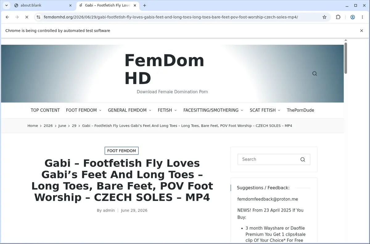 FemdomHD Downloader page open in the browser