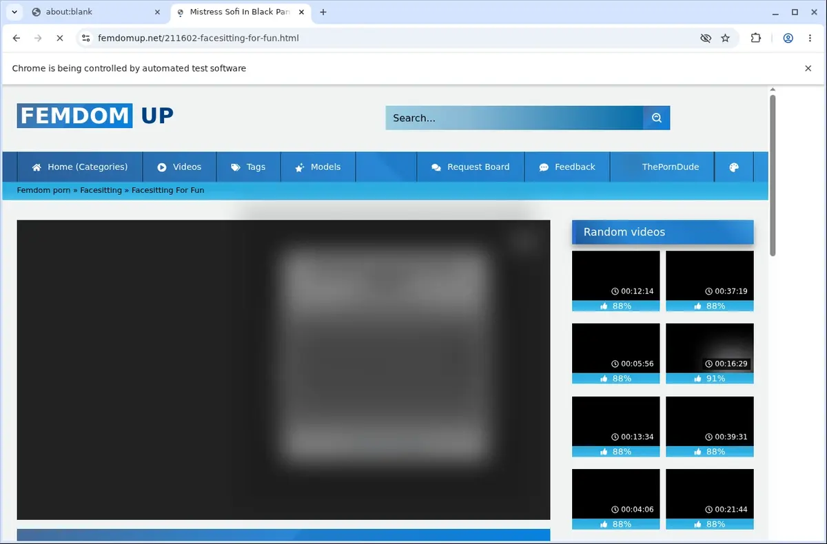 FemdomUp Video Downloader page open in the browser