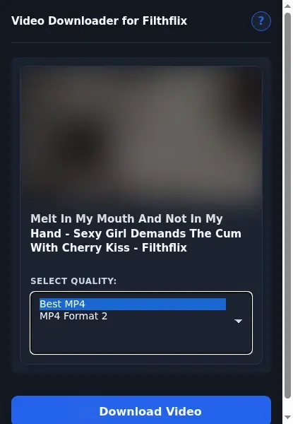 FilthFlix Video Downloader format dropdown options