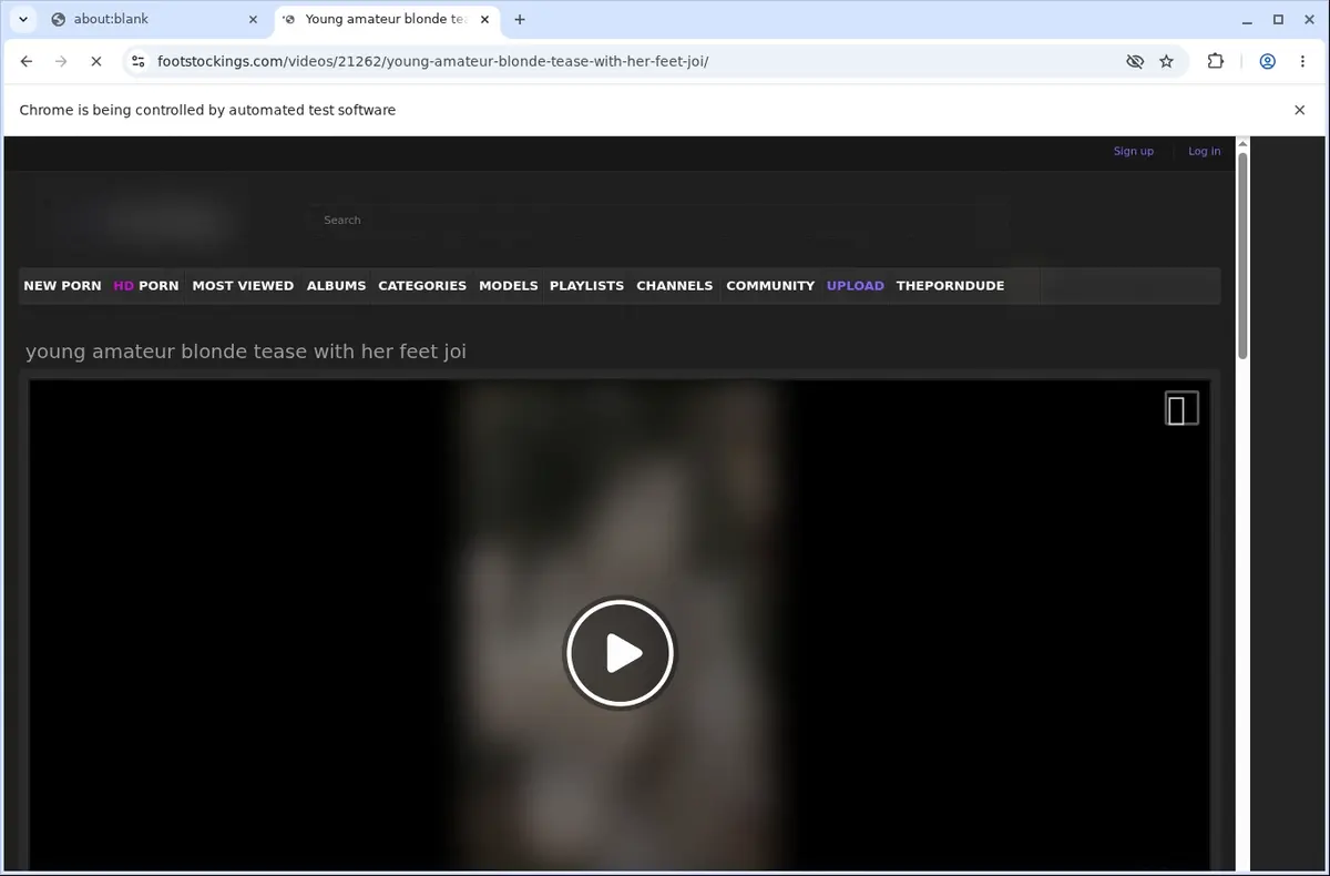 Footstockings Video Downloader page open in the browser