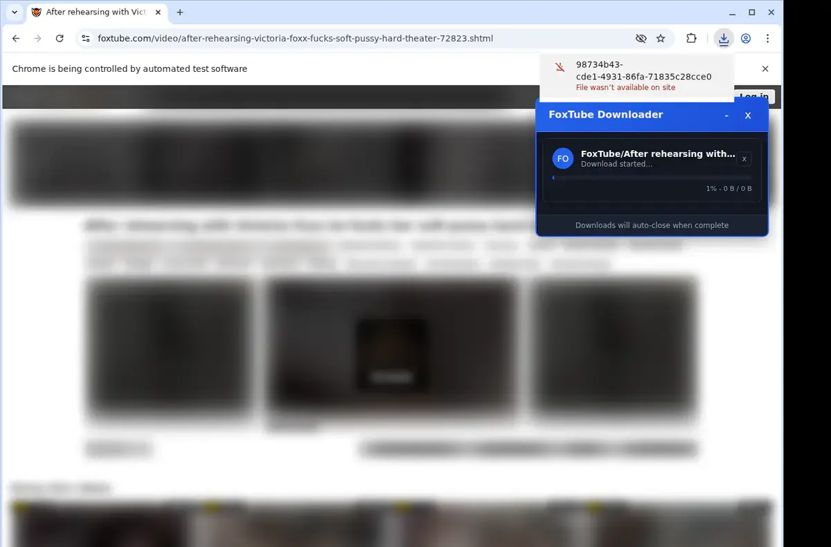 FoxTube Downloader page open in the browser