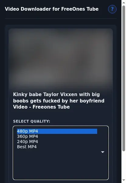 FreeOnes Tube Downloader format dropdown options