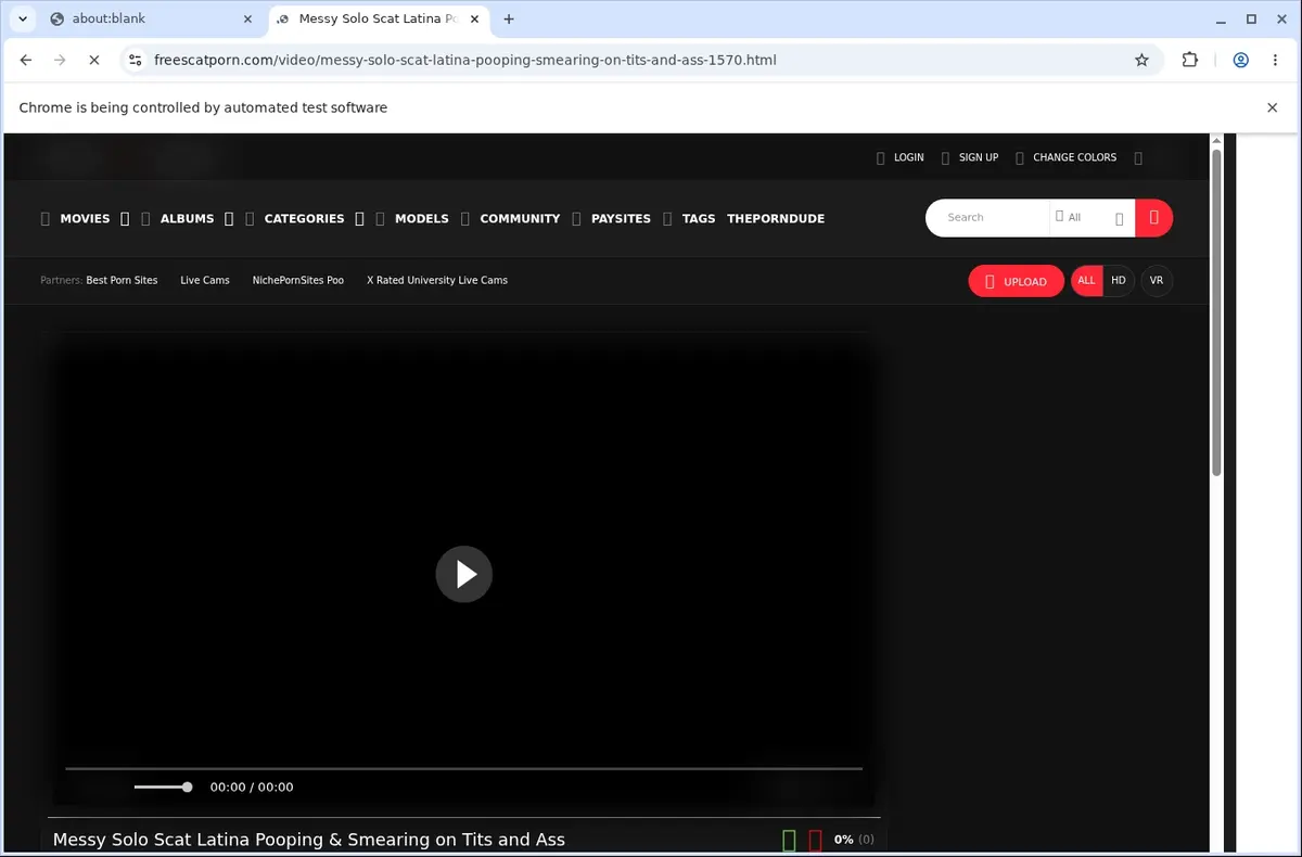 FreeScatPorn Video Downloader page open in the browser