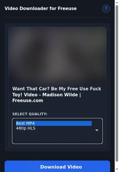 Freeuse Video Downloader format dropdown options