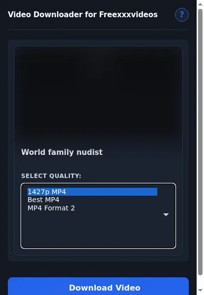 Freexxxvideos Downloader format dropdown options