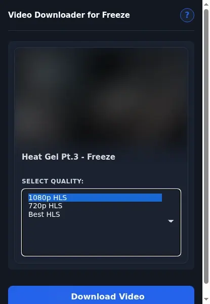 Freeze Video Downloader format dropdown options