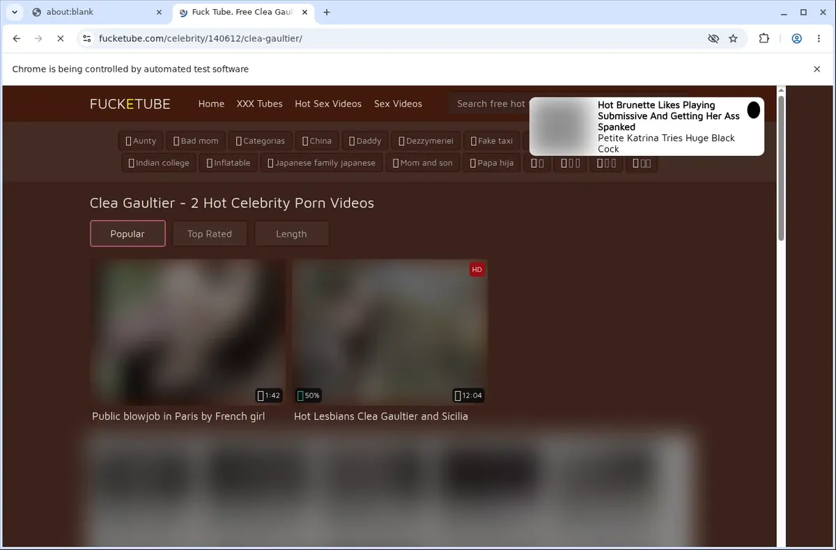 Fucketube Video Downloader page open in the browser
