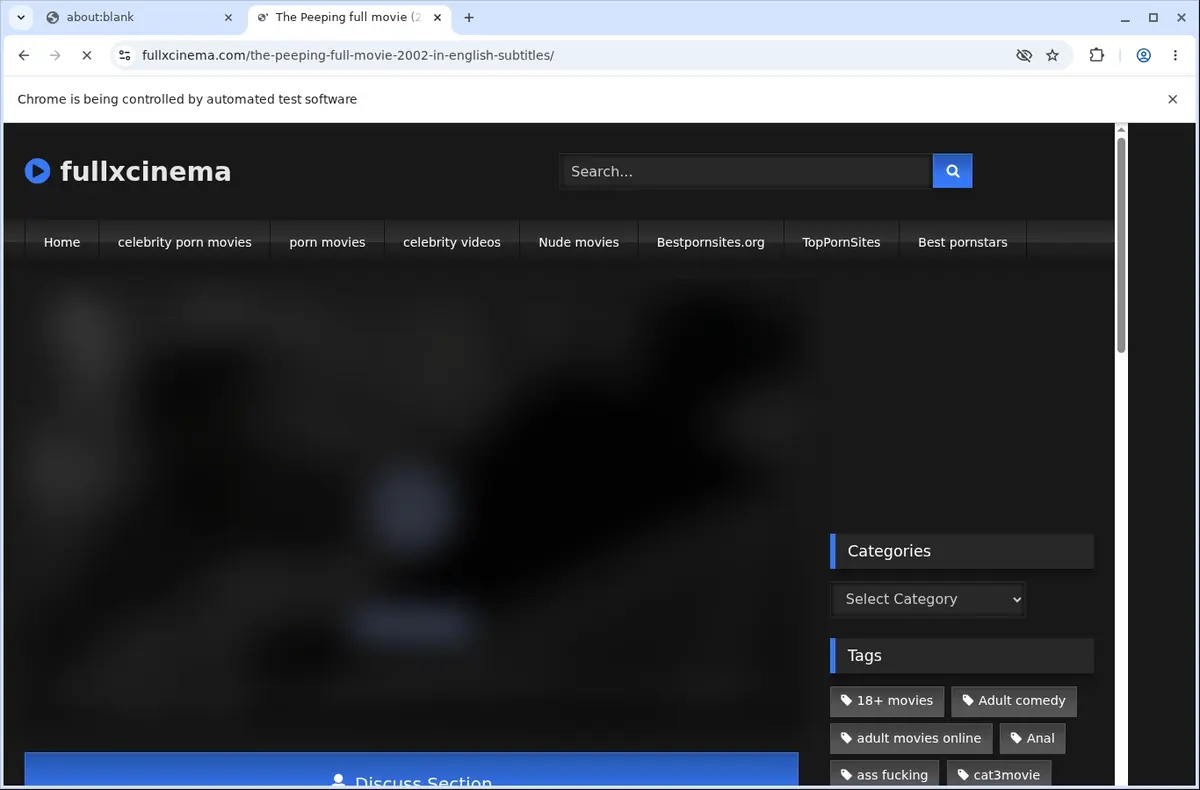 FullXCinema Video Downloader page open in the browser