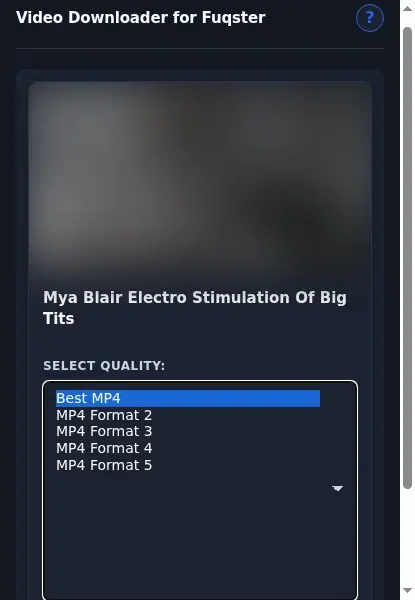 Fuqster Video Downloader format dropdown options