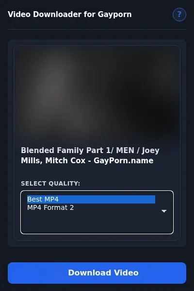 Gayporn Downloader format dropdown options