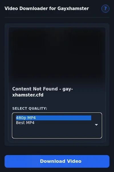 Gayxhamster Downloader format dropdown options
