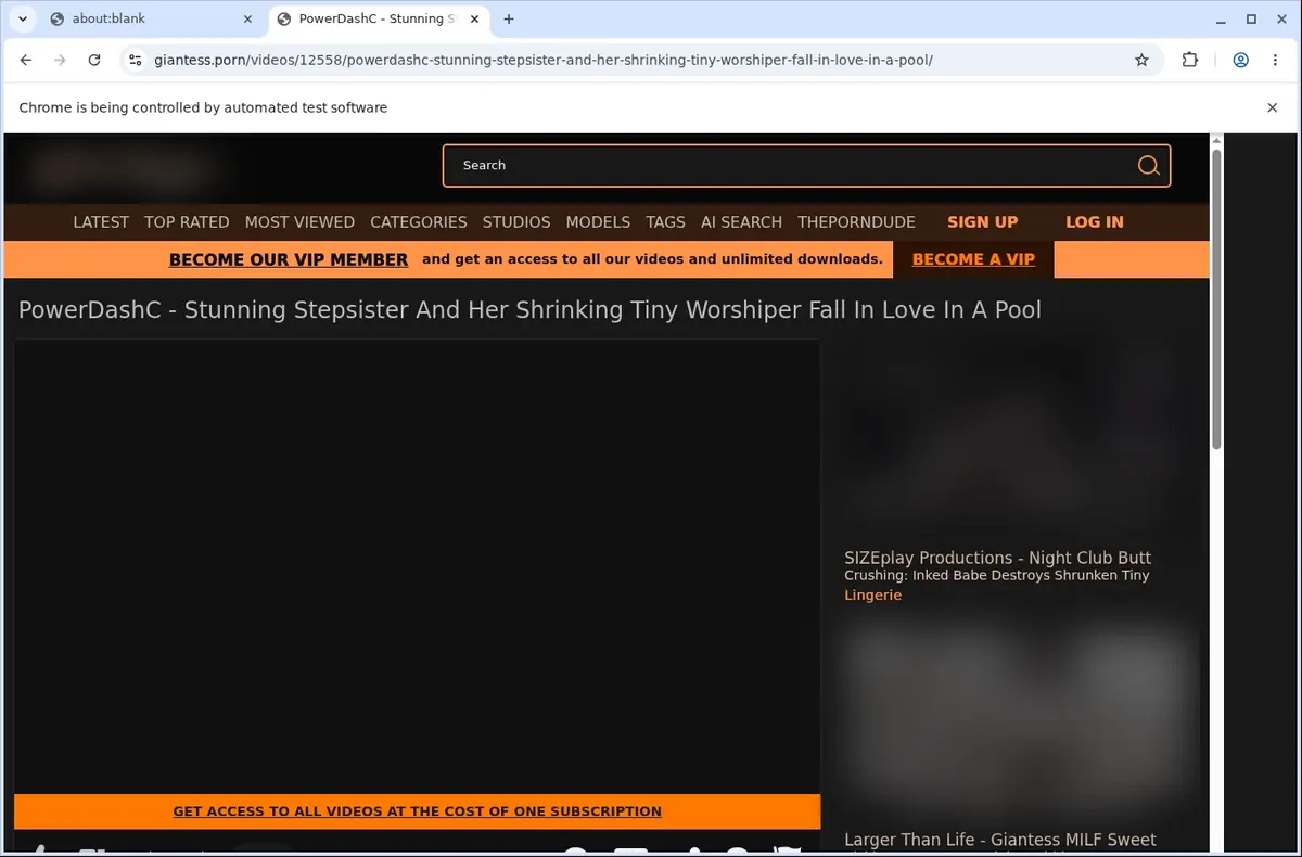 Giantess.porn Video Downloader page open in the browser