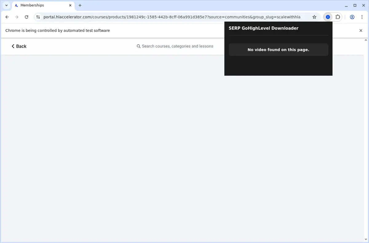 GoHighLevel Video Downloader download progress panel