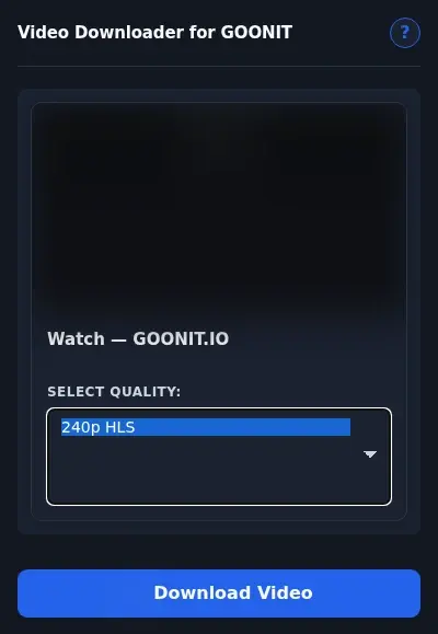 GOONIT Downloader format dropdown options