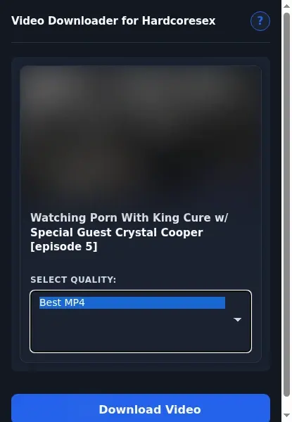 HardcoreSex Downloader format dropdown options