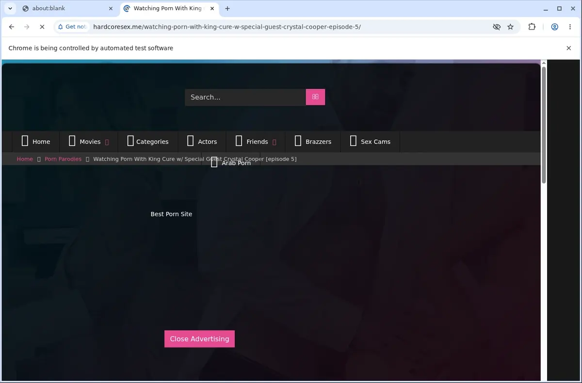 HardcoreSex Downloader page open in the browser