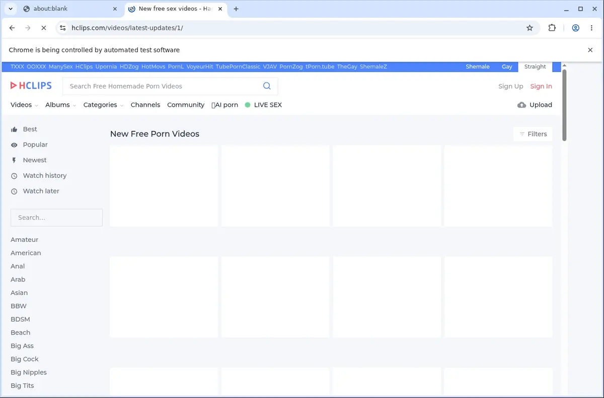 HClips Downloader page open in the browser