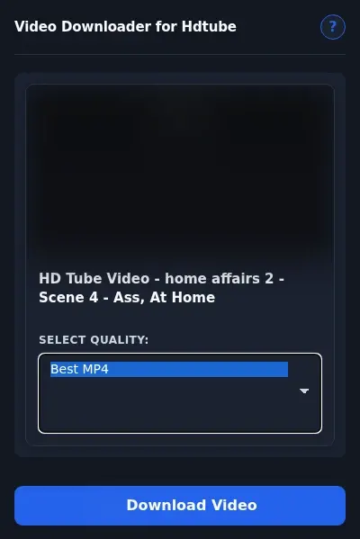 HDTube Video Downloader format dropdown options