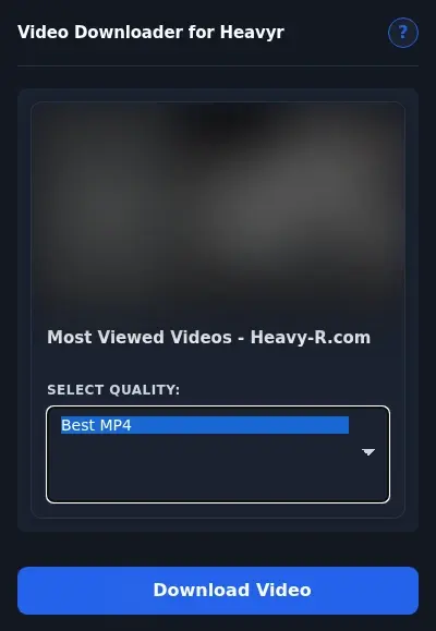 Heavyr Downloader format dropdown options