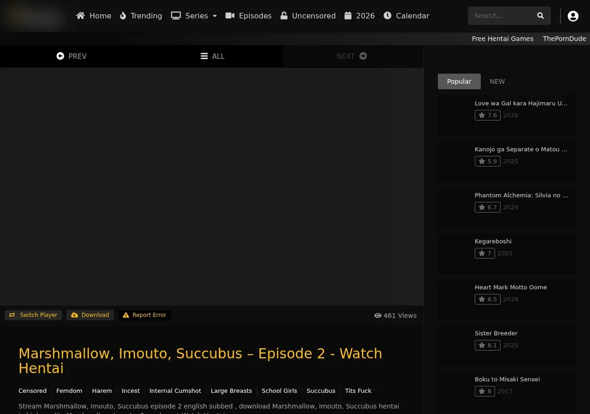 Hentai18 Video Downloader page open in the browser