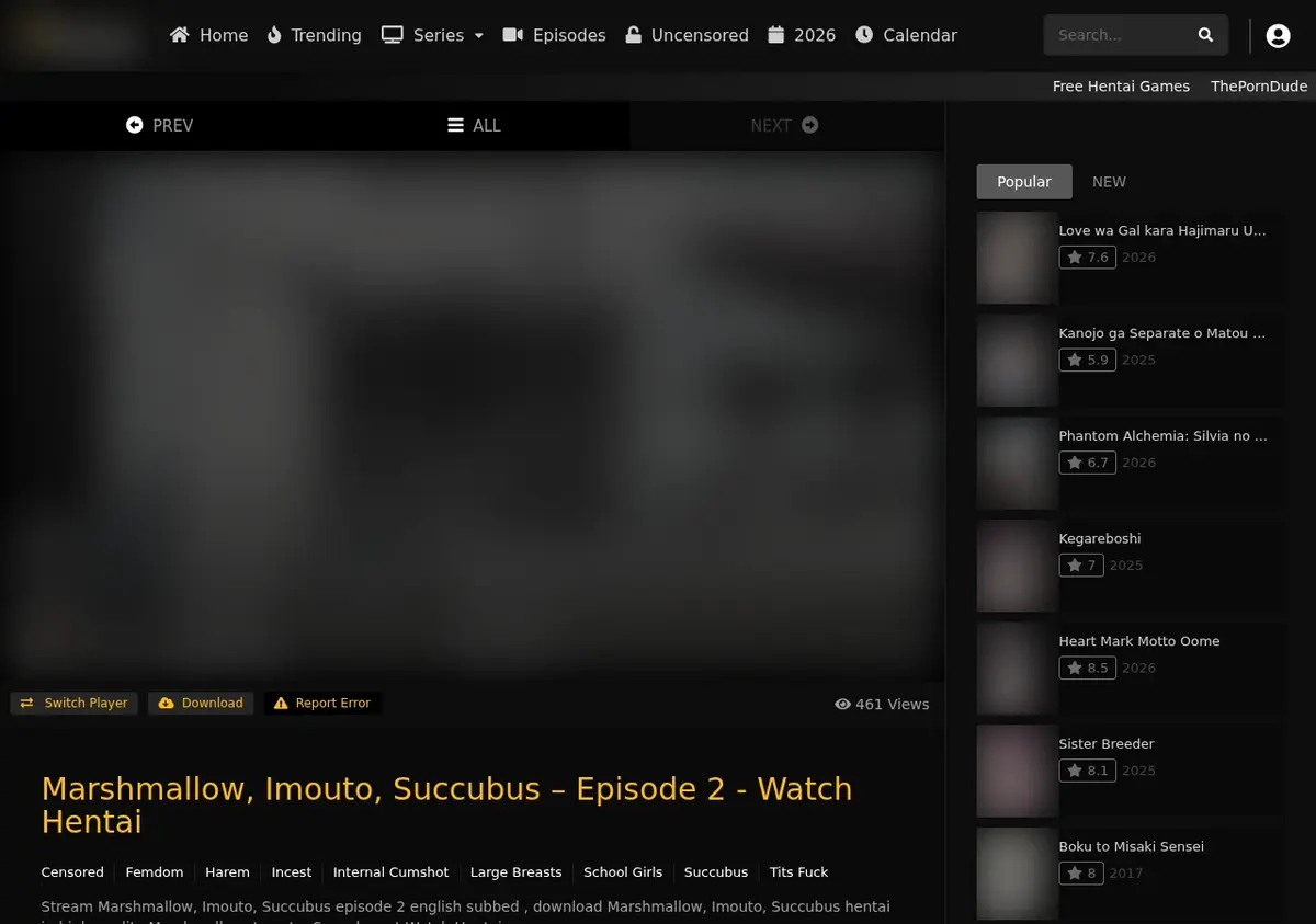 Hentai18 Video Downloader showing detected media ready to download