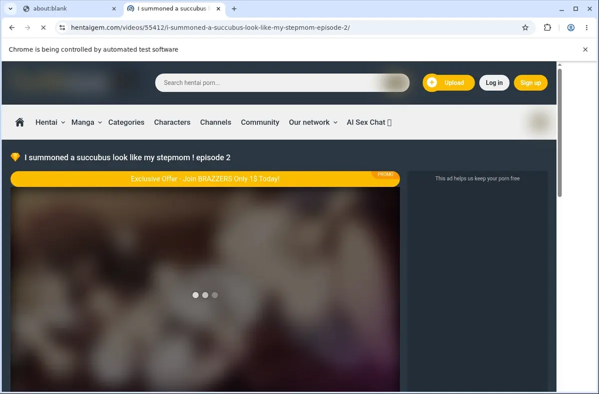 HentaiGem Video Downloader page open in the browser