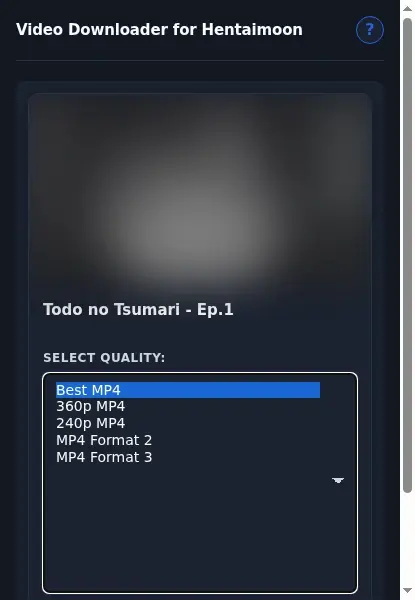 Hentai Moon Video Downloader format dropdown options