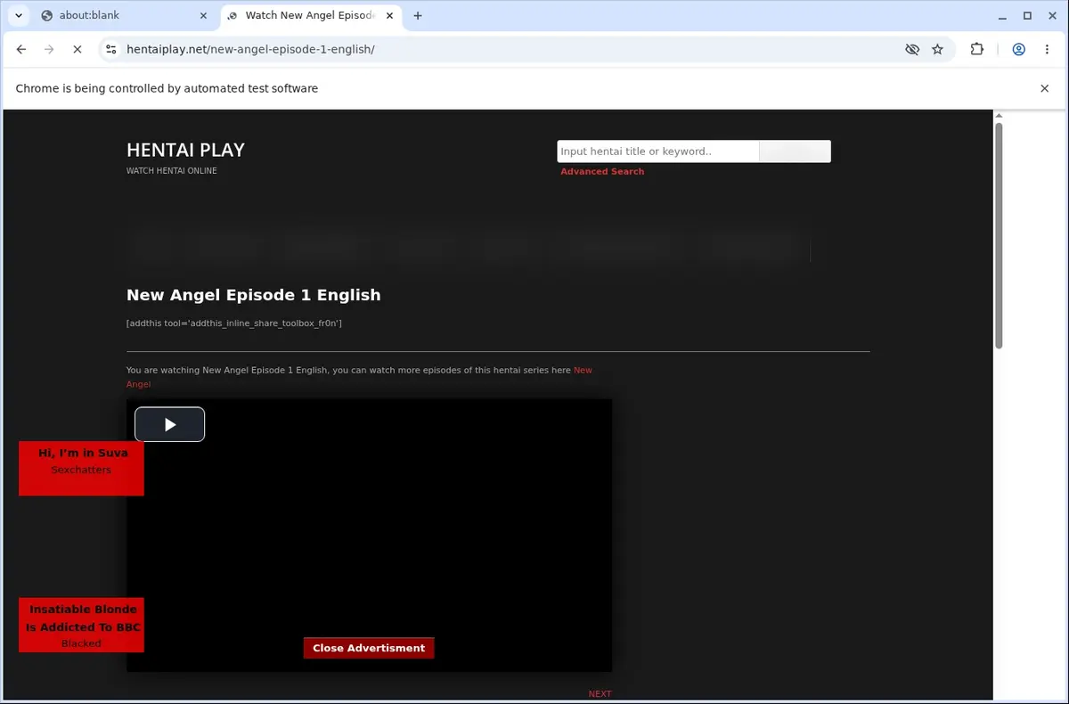 HentaiPlay Video Downloader page open in the browser