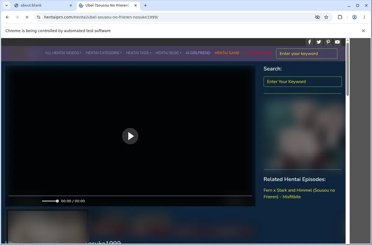 HentaiPRN Video Downloader page open in the browser