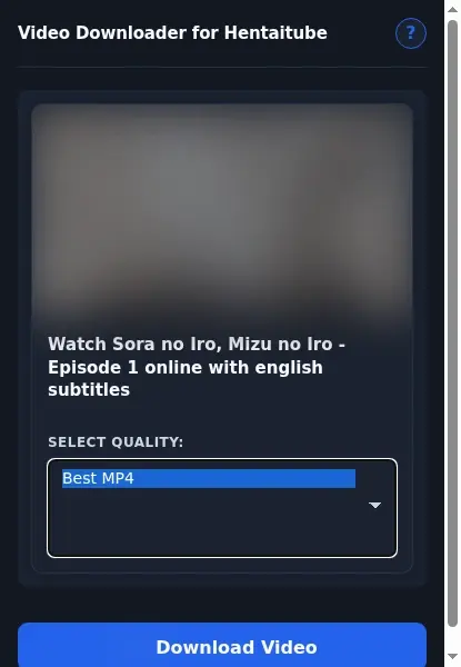 HentaiTube Video Downloader format dropdown options