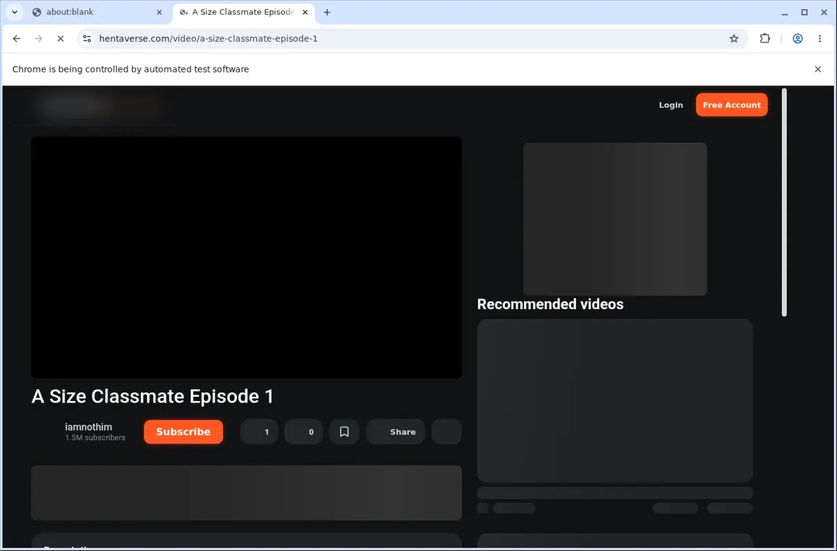 Hentaverse Video Downloader page open in the browser