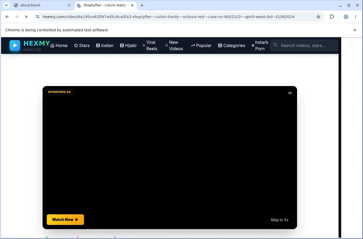 HexMy Video Downloader page open in the browser