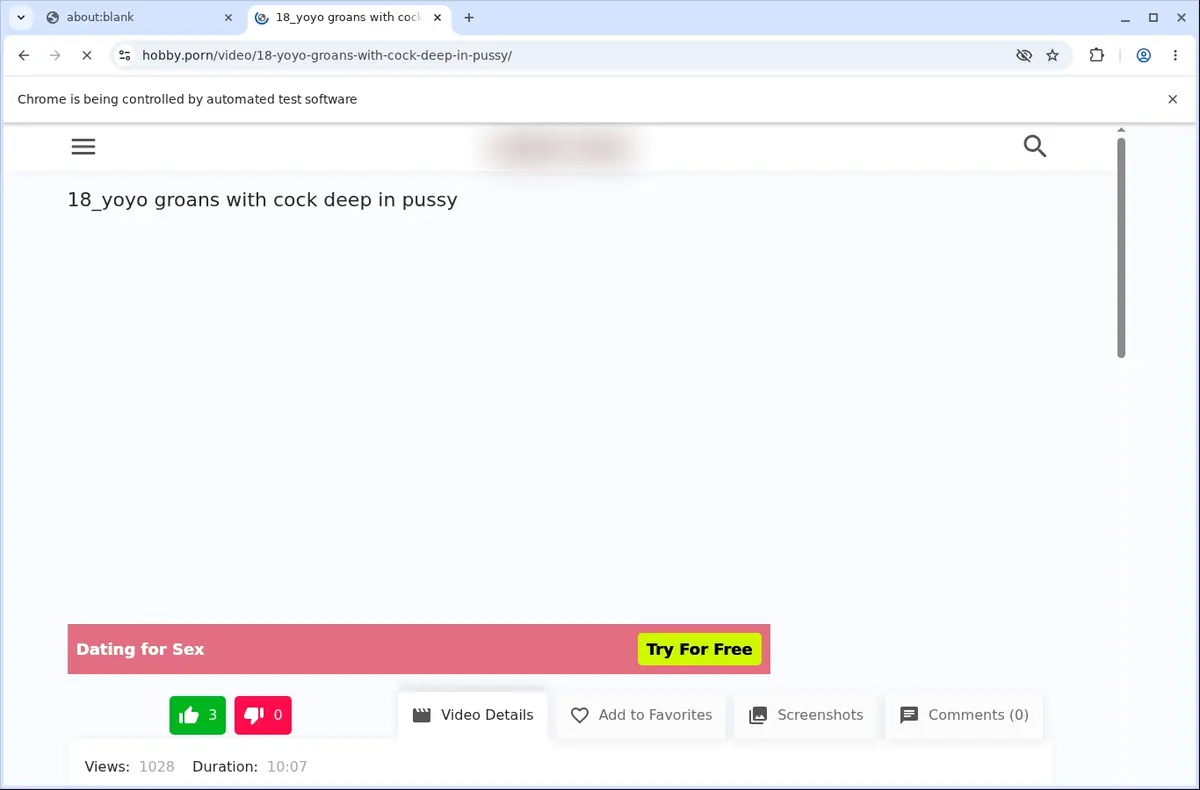 Hobby.porn Video Downloader page open in the browser