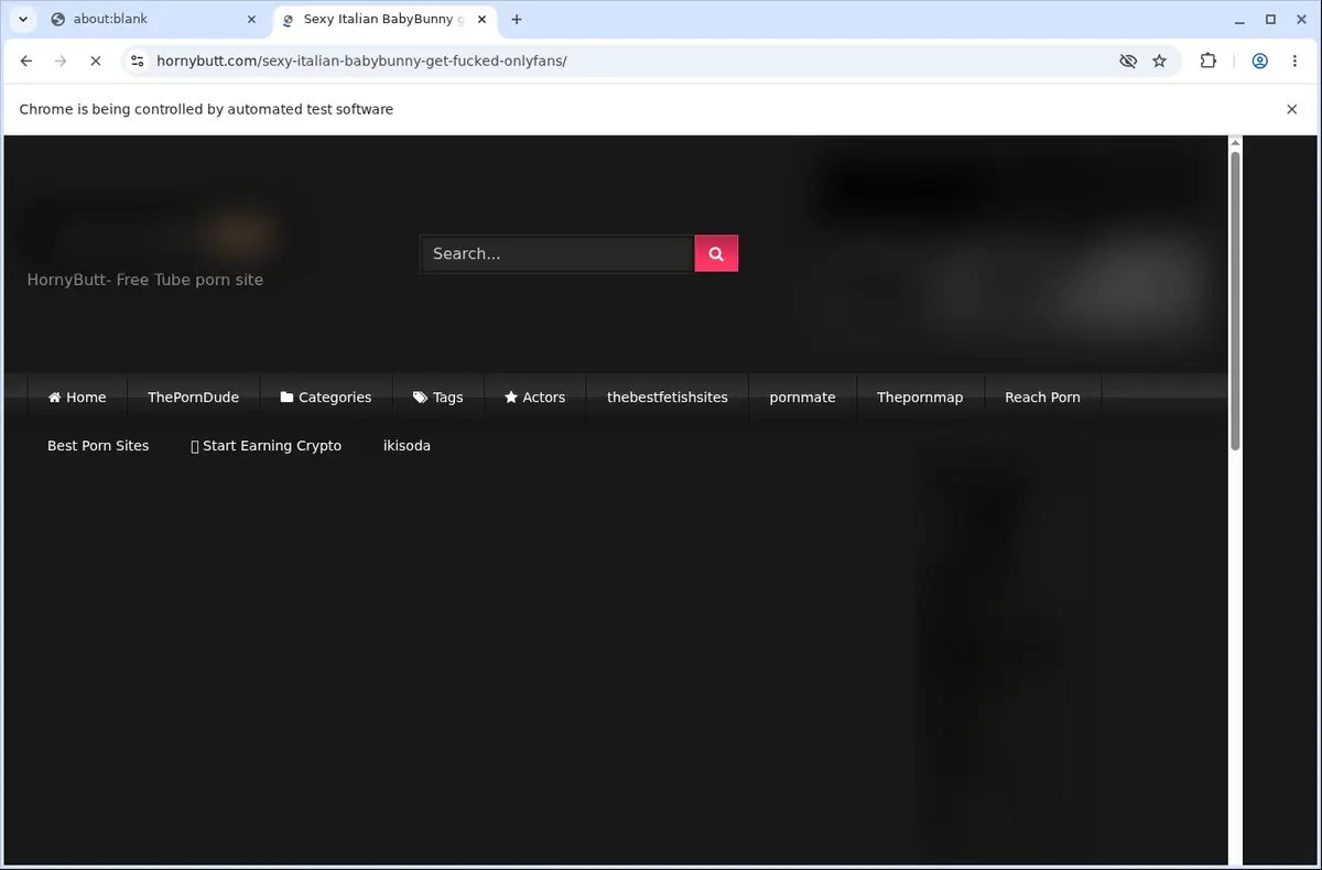 HornyButt Downloader page open in the browser