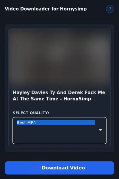 HornySimp Video Downloader format dropdown options