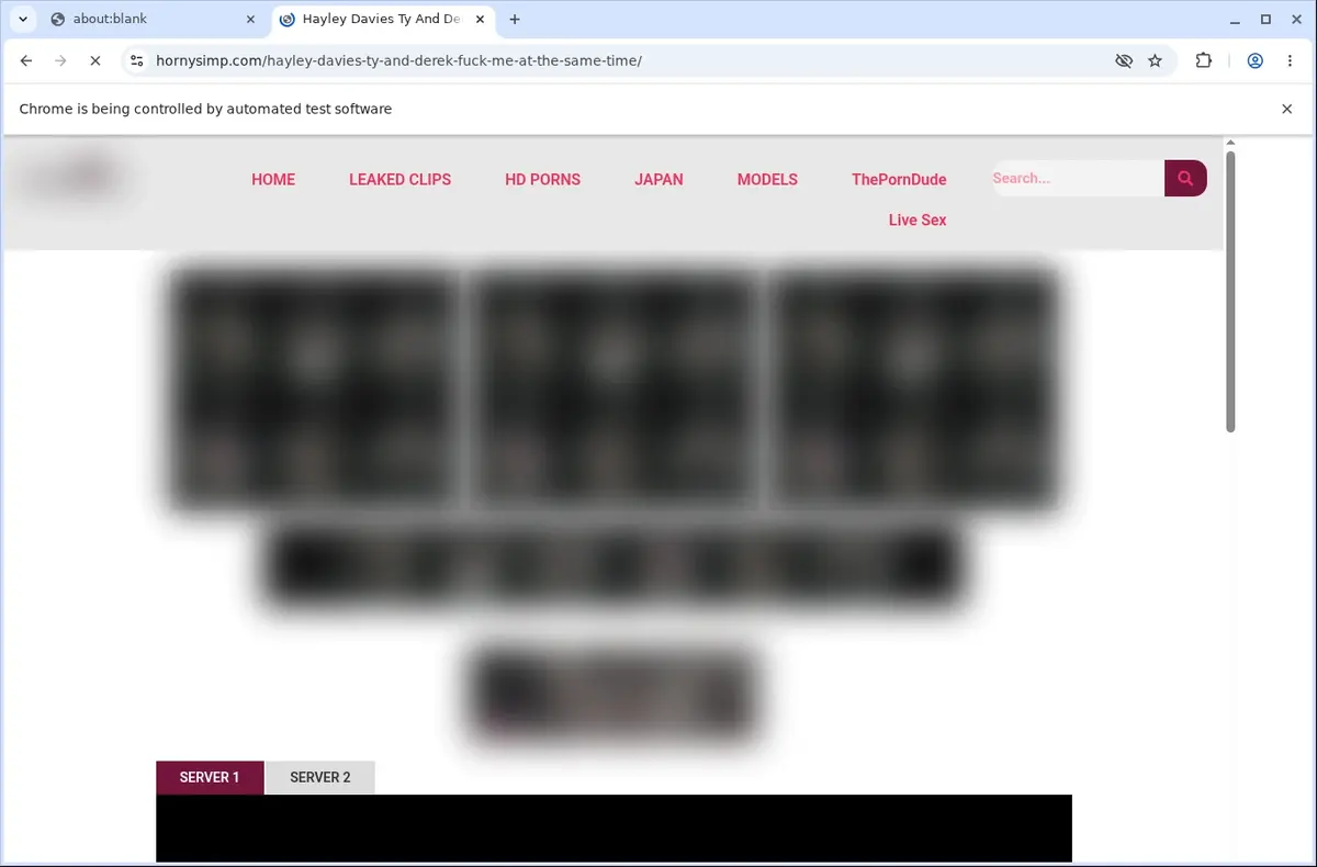 HornySimp Video Downloader page open in the browser