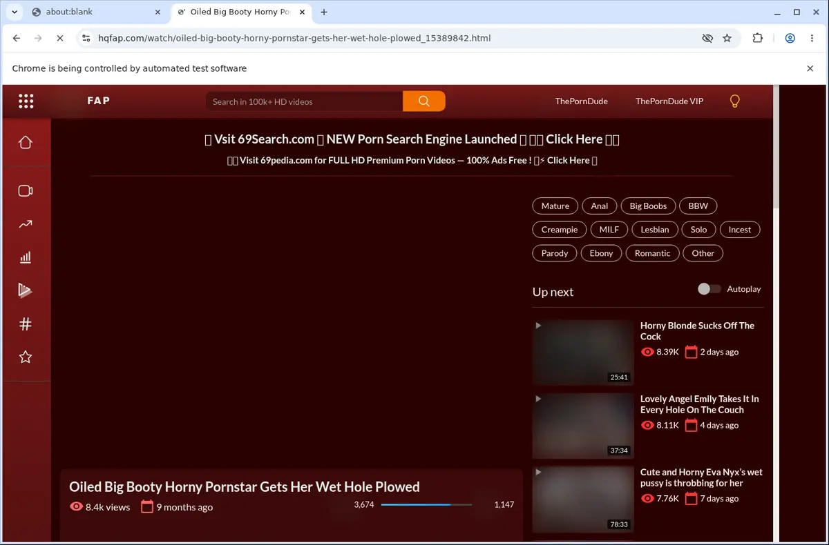 HQFap Downloader page open in the browser