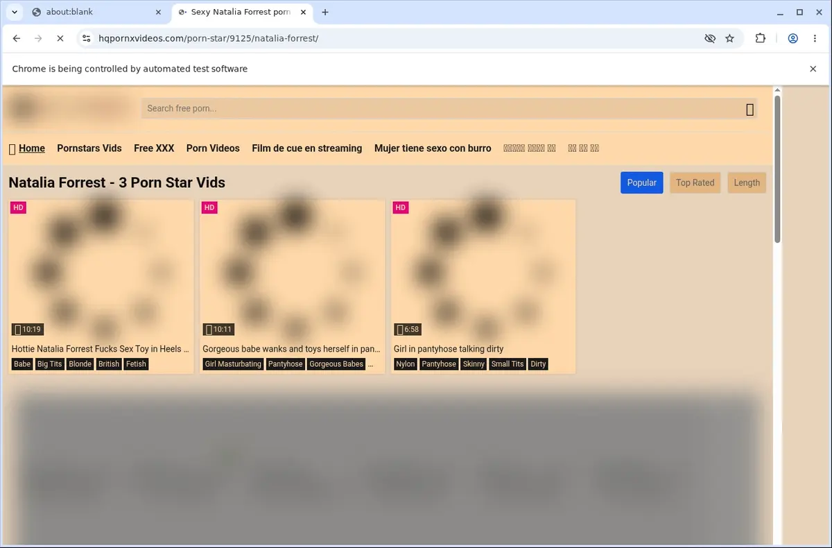 HQPornXVideos Video Downloader page open in the browser