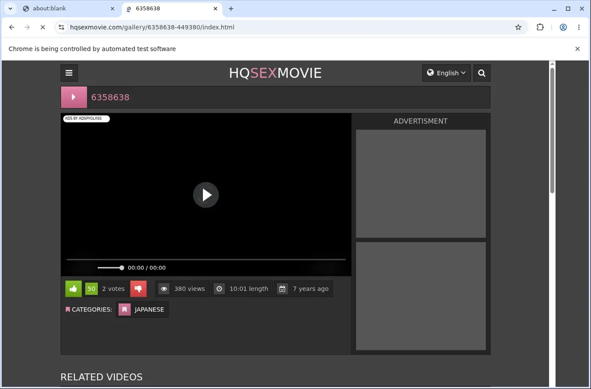 HQSexMovie Downloader page open in the browser