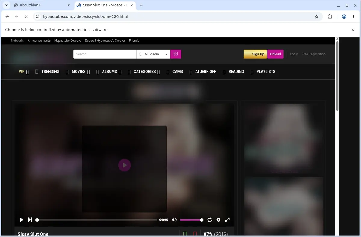 HypnoTube Video Downloader page open in the browser
